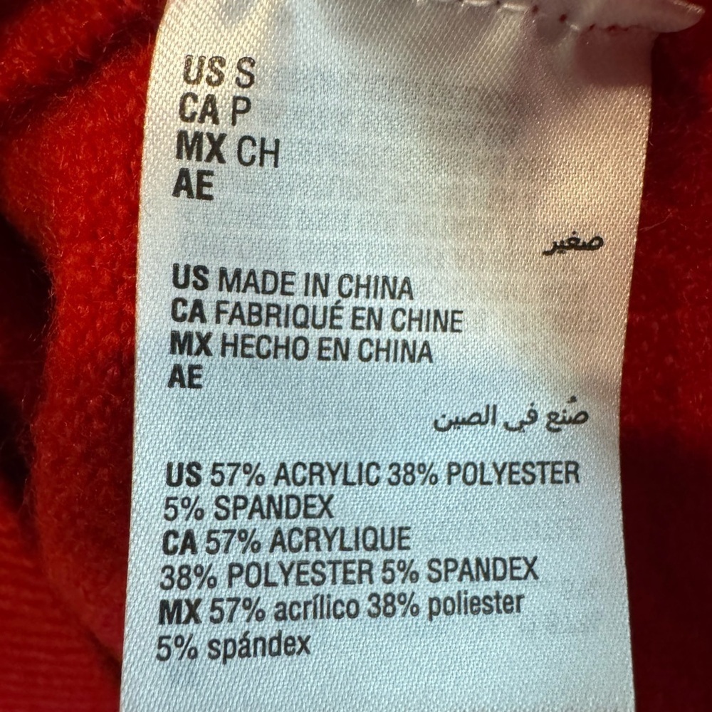 INC Women’s Red Ruffled Shoulder Long Sleeve Sweater Size Small - Picture 7 of 9